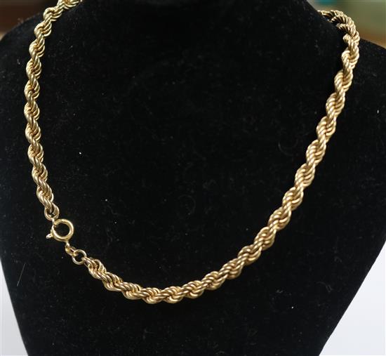A 9ct gold fancy twist-link neck chain